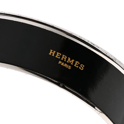Hermes Enamel Printed Torana Elephants Wide Bracelet 70 Orange 5 of 7