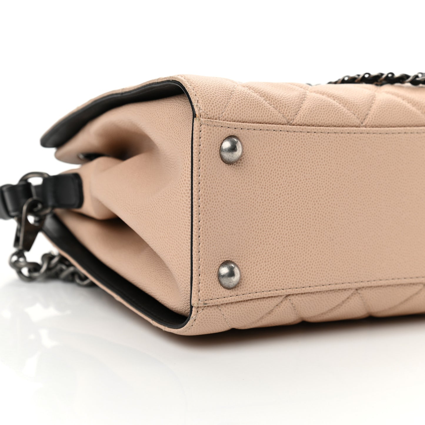 Caviar Quilted Small CC Bucket Bag Beige