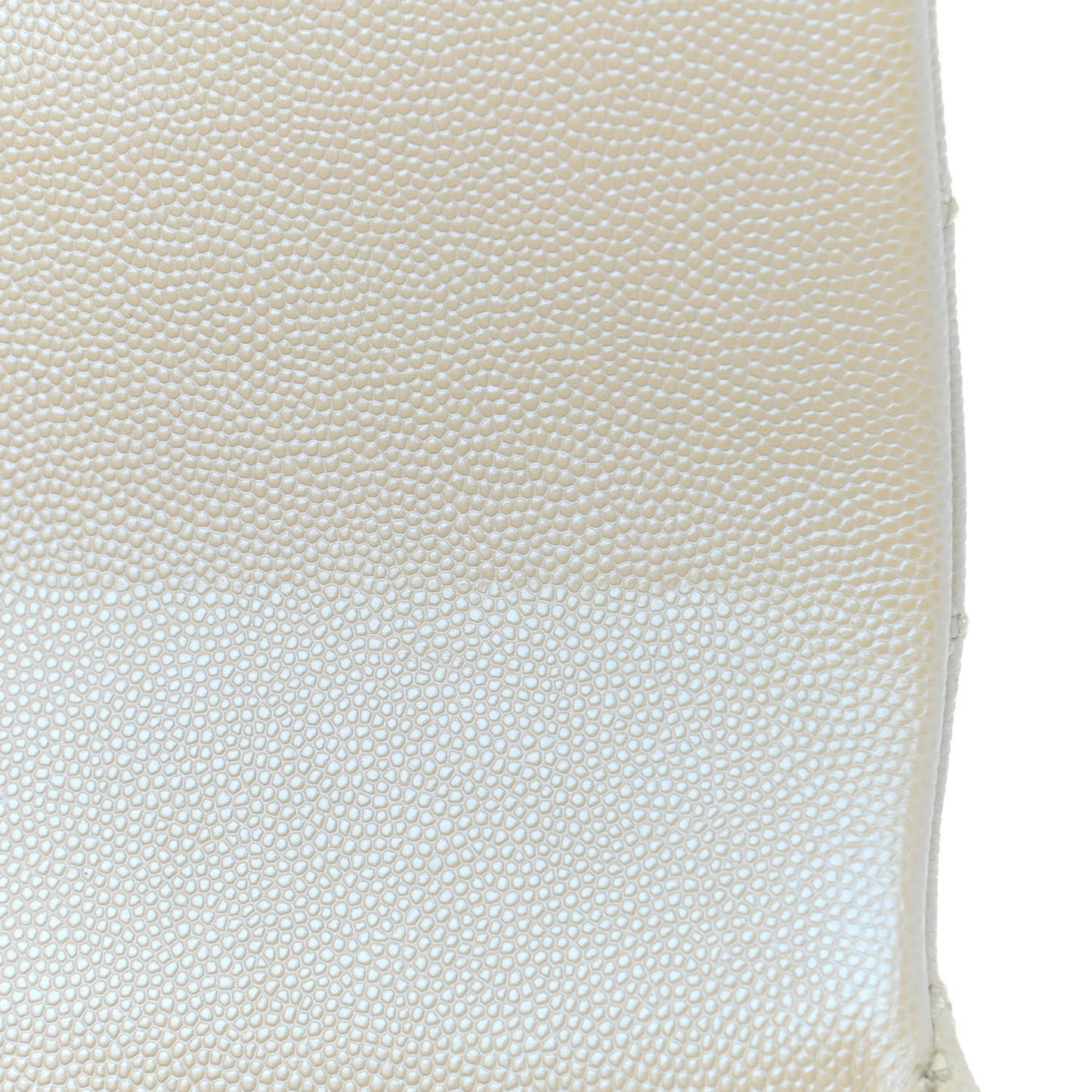 Iridescent Caviar Quilted Extra Mini Coco Handle Flap White