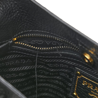 Prada Vitello Daino Tote Black 9 of 12