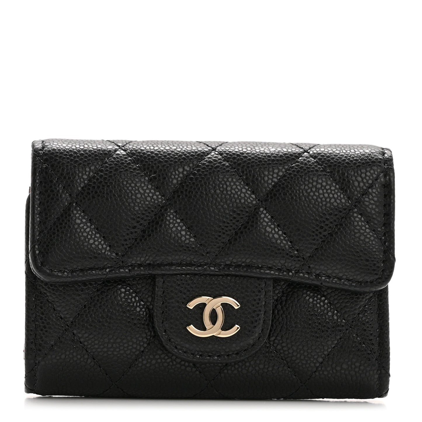 Caviar Quilted Classic 4 Key Holder Wallet Black