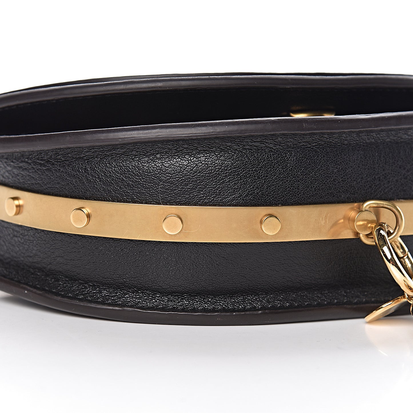 Calfskin Small Nile Bracelet Minaudiere Bag Black