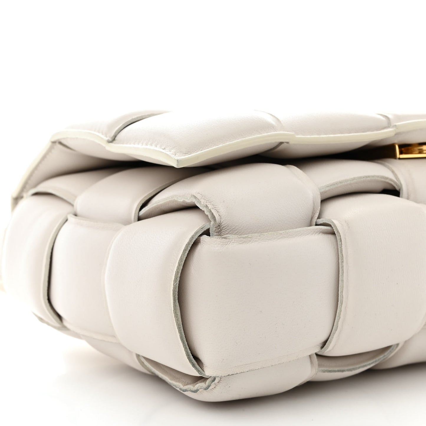 Nappa Maxi Intreccio Padded Cassette Crossbody Bag Chalk