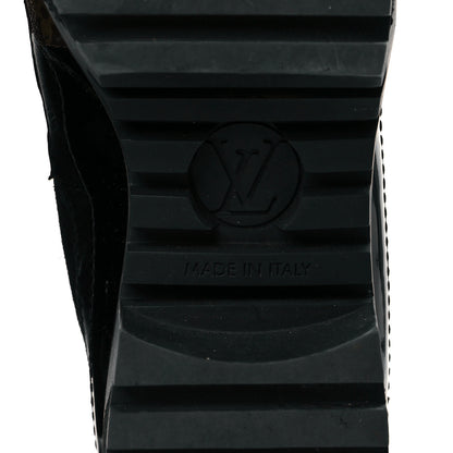 Louis Vuitton Suede Calfskin Monogram Zip Up Laureate Platform Desert Boots 37 Black 6 of 9