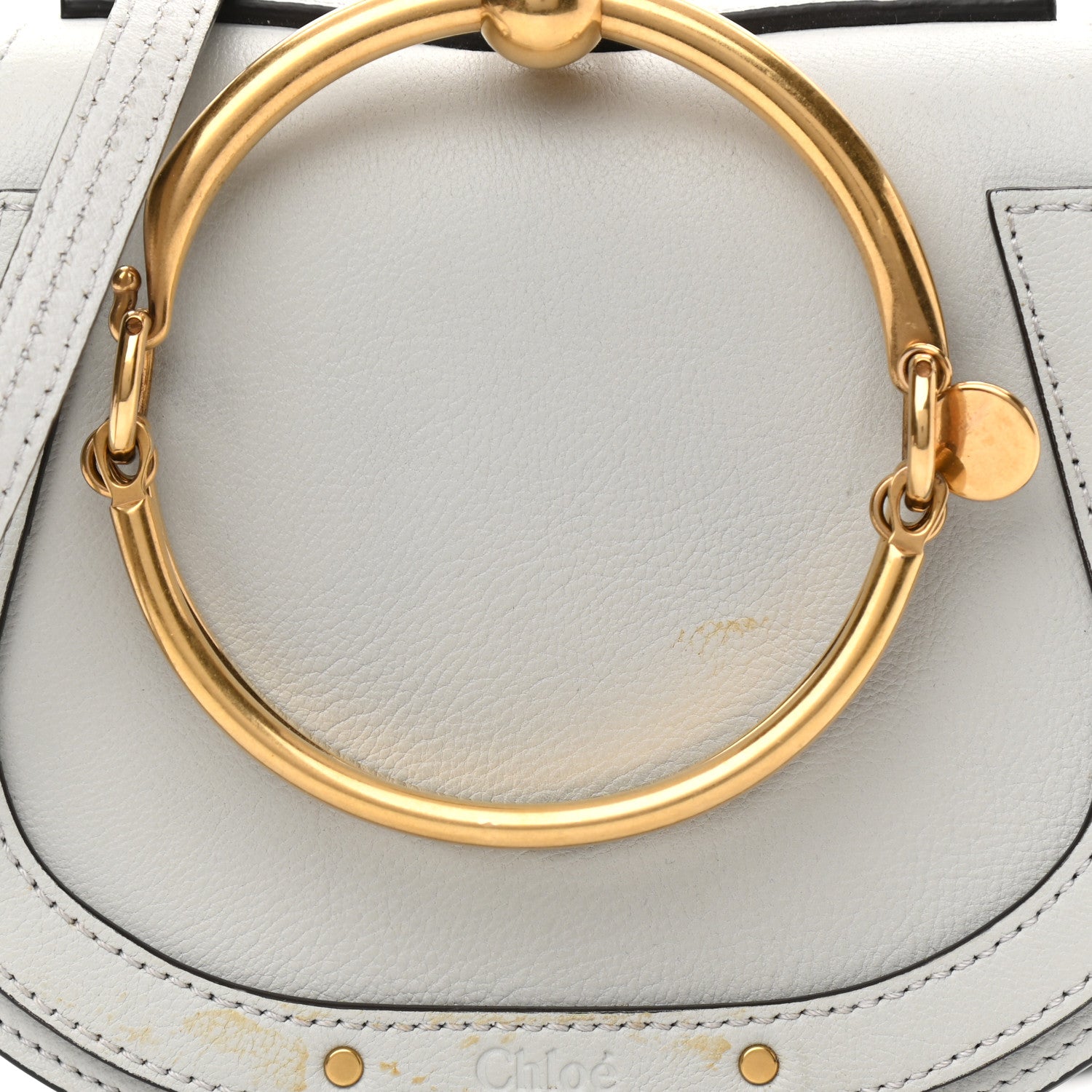 Chloe Calfskin Suede Small Nile Bracelet Bag Airy Grey 7 of 10