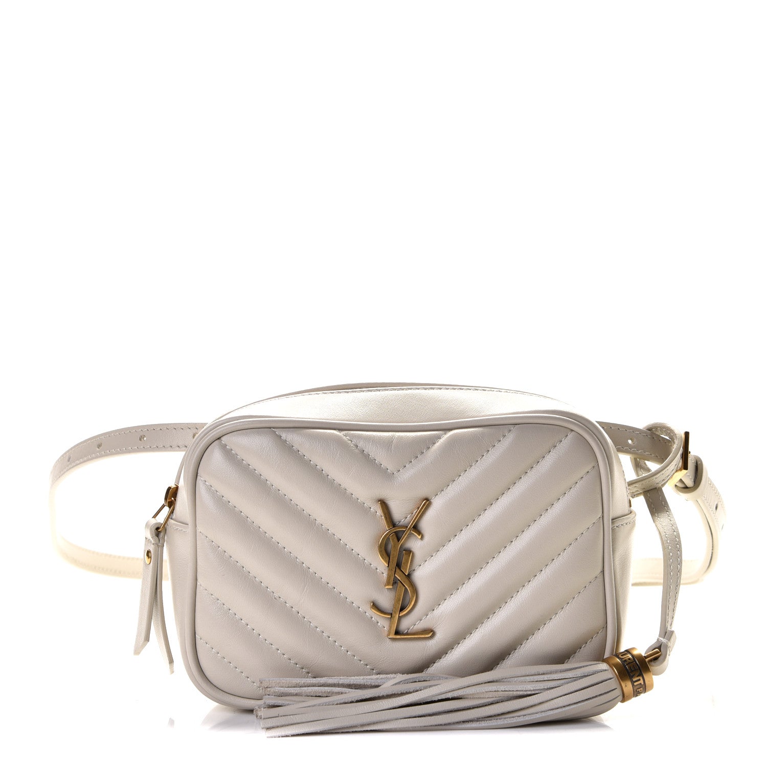 Saint Laurent Calfskin Matelasse Monogram Lou Belt Bag Ivory 1 of 7