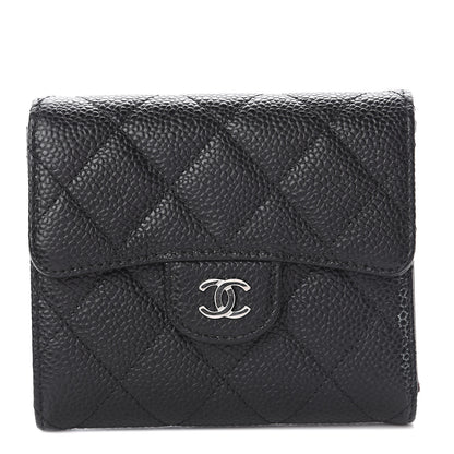 Chanel Caviar Quilted Compact Flap Wallet Black 1 of 7
