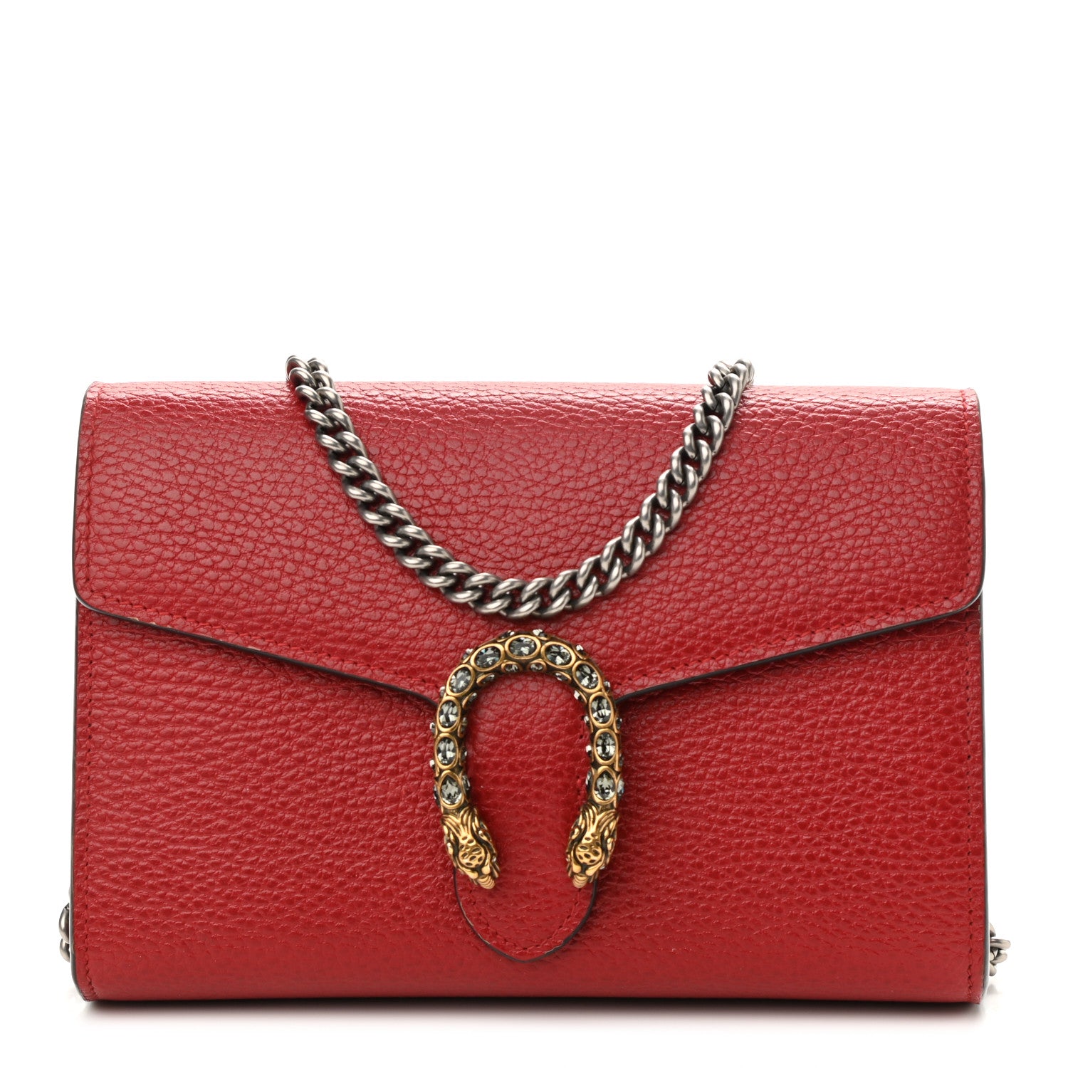 Gucci Calfskin Mini Dionysus Chain Wallet Hibiscus Red 1 of 11