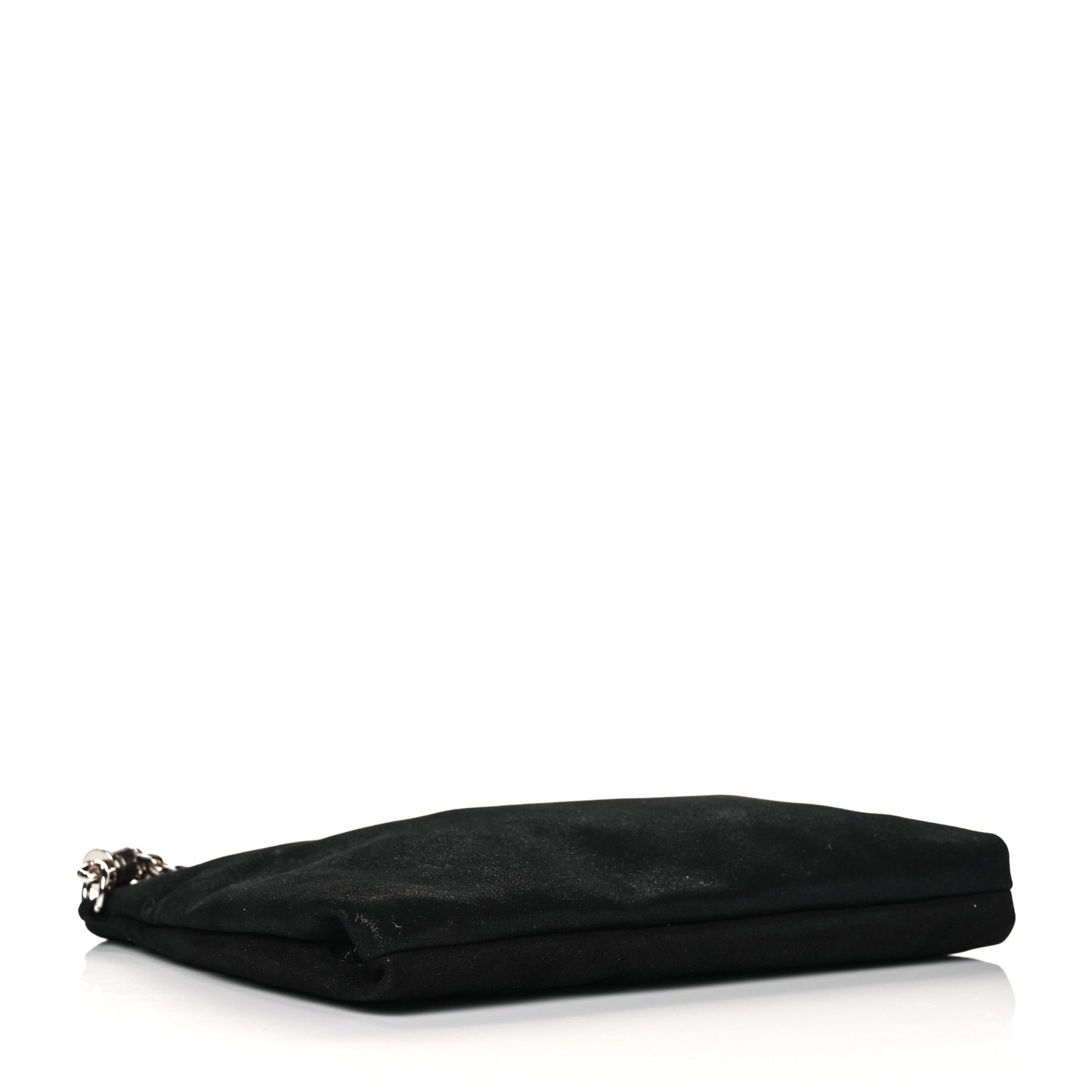 Shimmer Suede Callie Clutch Bag Black