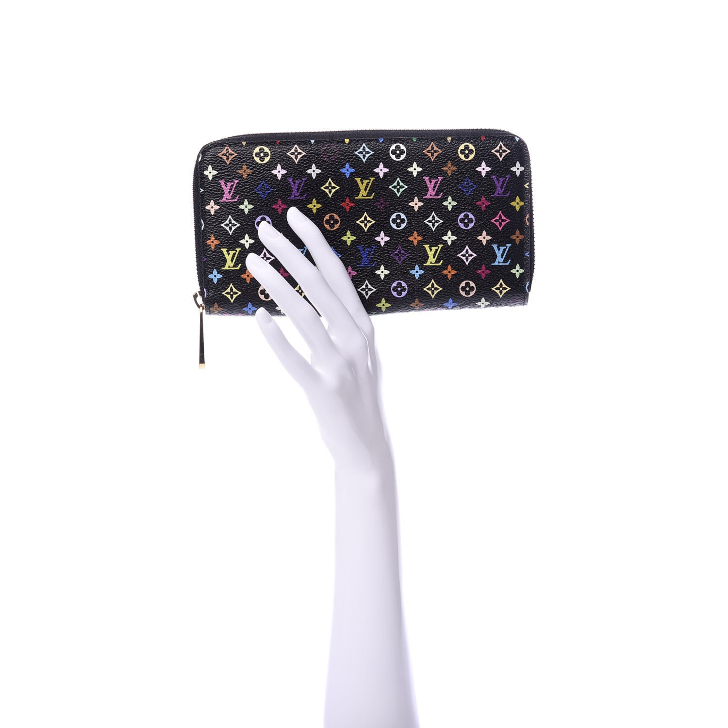Louis Vuitton Monogram Multicolor Zippy Wallet Black 2 of 7