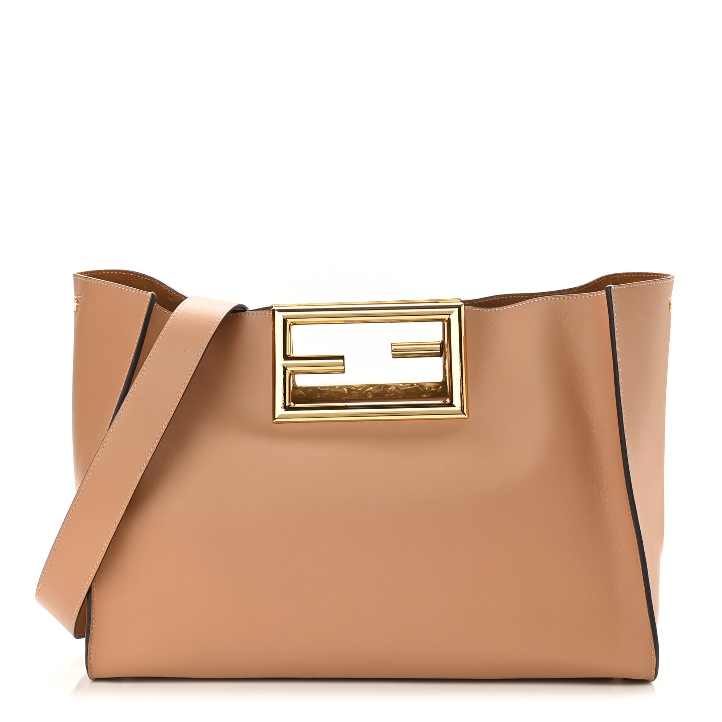 Vitello King Medium Fendi Way Tote Miele Scuro