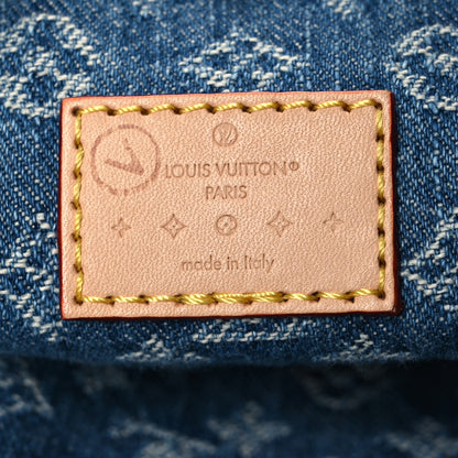 Louis Vuitton Monogram Denim CarryAll MM Blue 6 of 9
