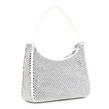Prada Satin Crystal Mini Re-Edition 2000 Bag White 4 of 11