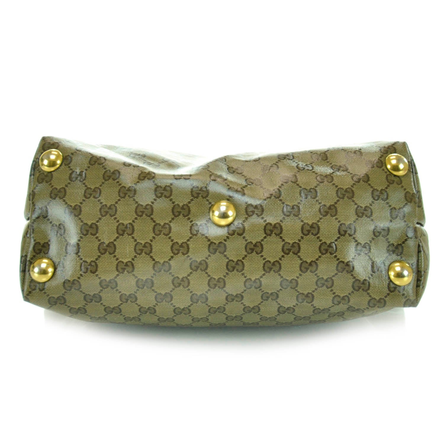 Gucci Crystal Monogram Medium Babouska Shopping Tote Dark Brown 6 of 11