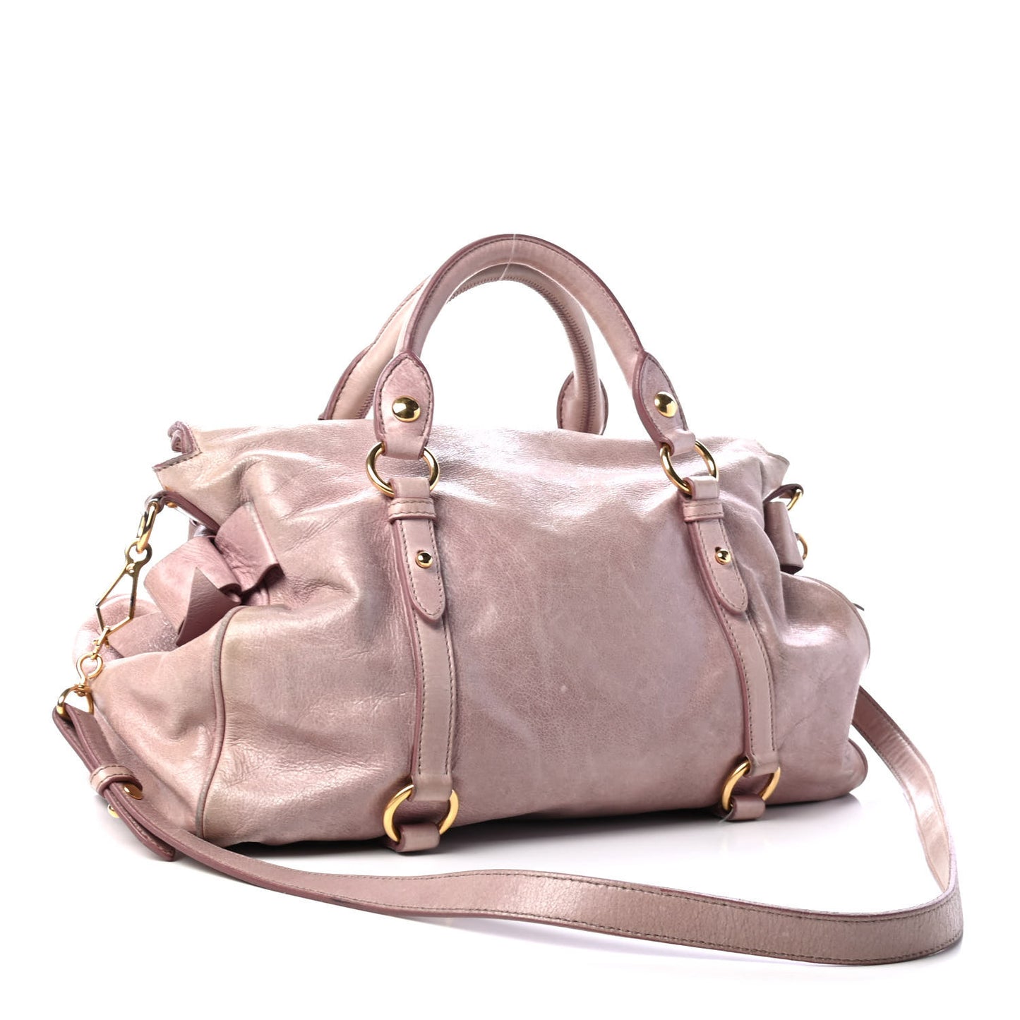Vitello Lux Large Bow Bag Mughetto