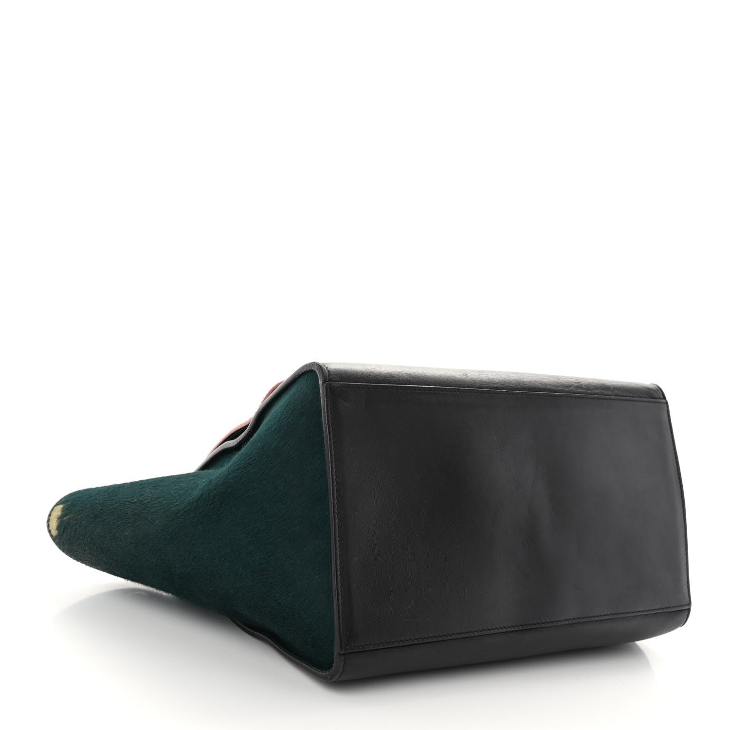 Celine Pony Hair Smooth Calfskin Medium Tri-Color Trapeze Pink Green Black 4 of 14