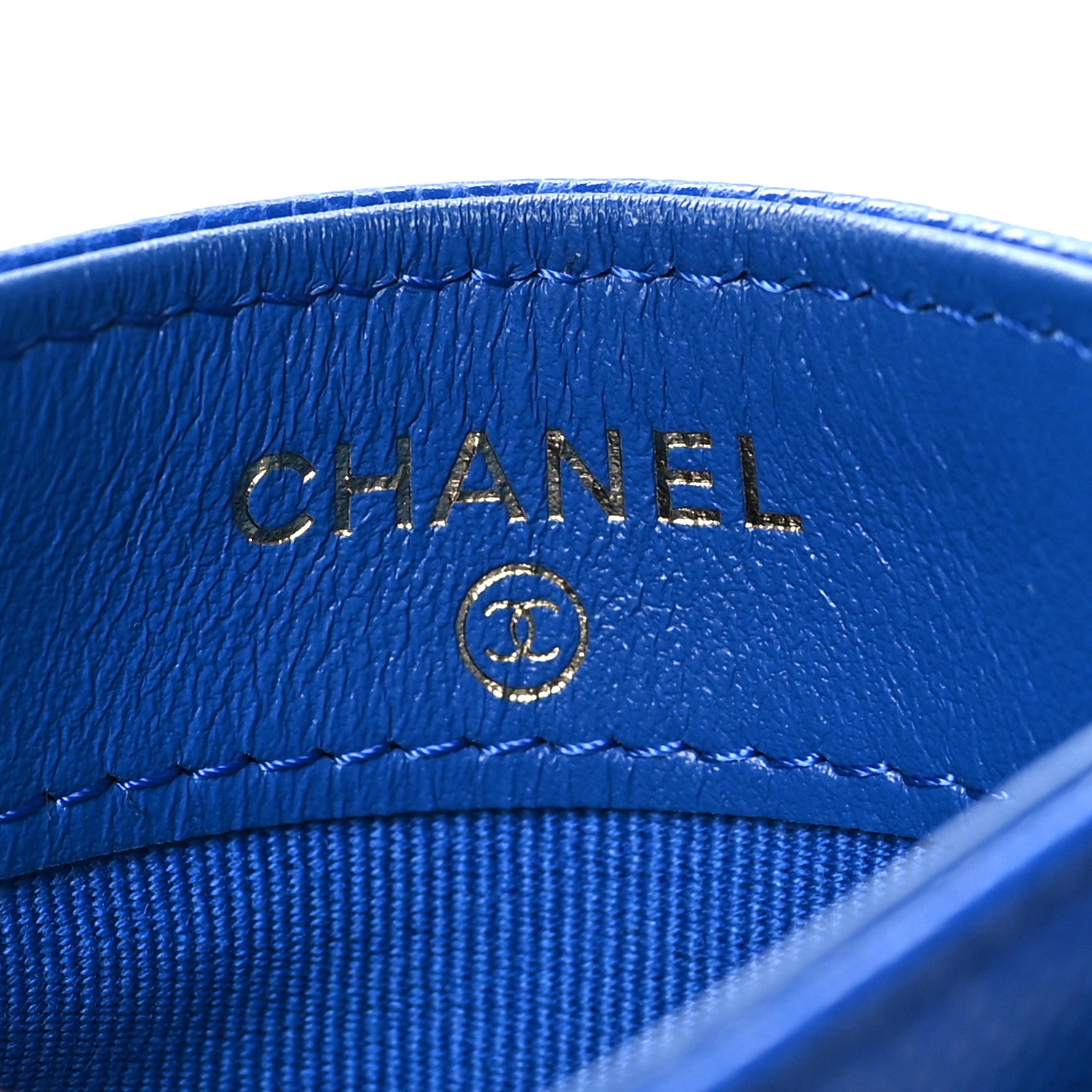 Chanel Caviar Quilted Card Holder Blue 6 of 9