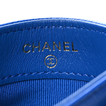 Chanel Caviar Quilted Card Holder Blue 6 of 9