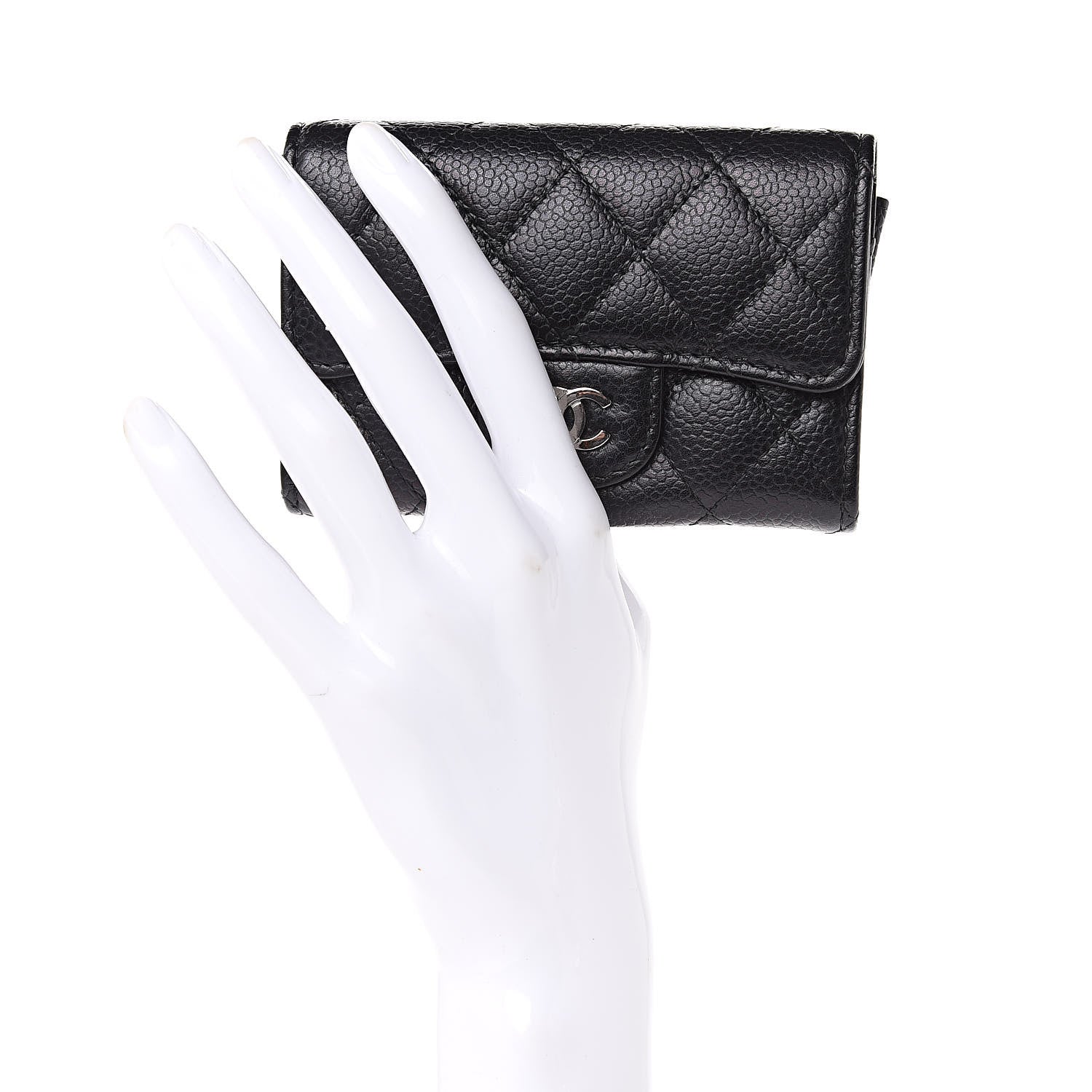 Chanel Caviar Quilted Flap Card Holder Black 2 of 9