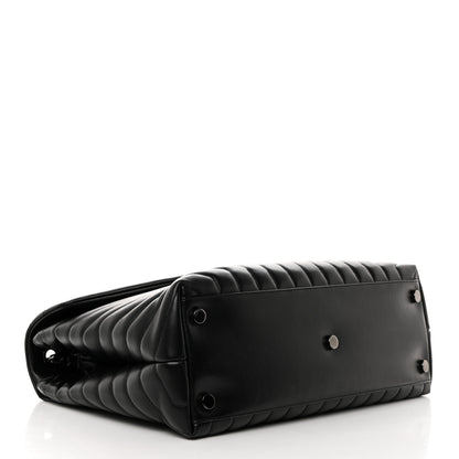 Saint Laurent Calfskin Y Quilted Monogram Monochrome Large Loulou Chain Satchel Black 4 of 10