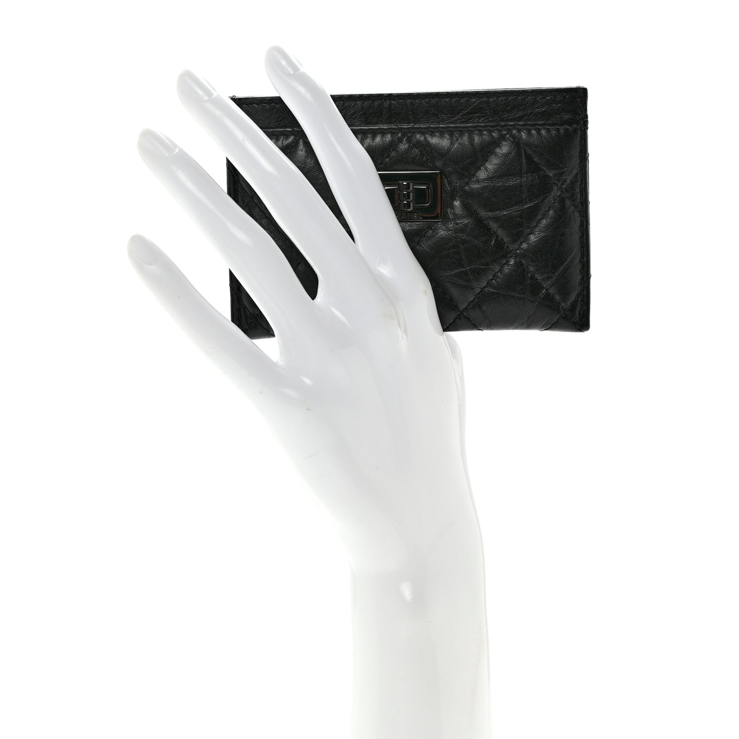 Aged Calfskin Quilted Reissue Card Holder So Black
