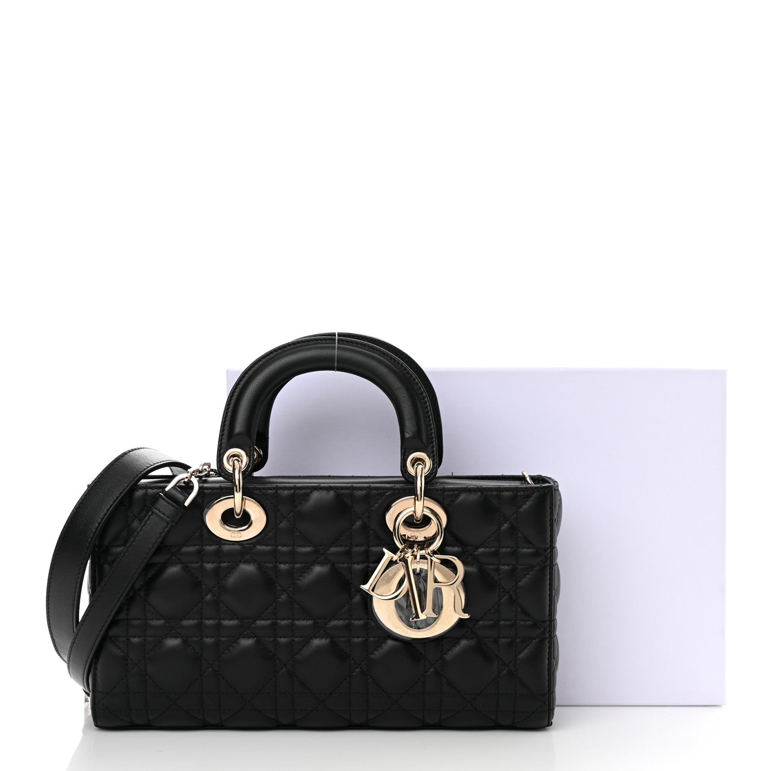Christian Dior Lambskin Cannage Lady D-Joy Black 14 of 14