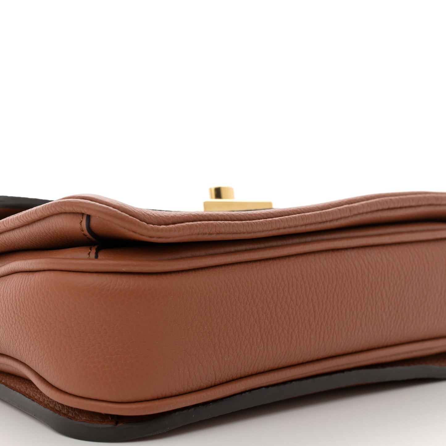 Grained Calfskin Lockme Oxford Cognac