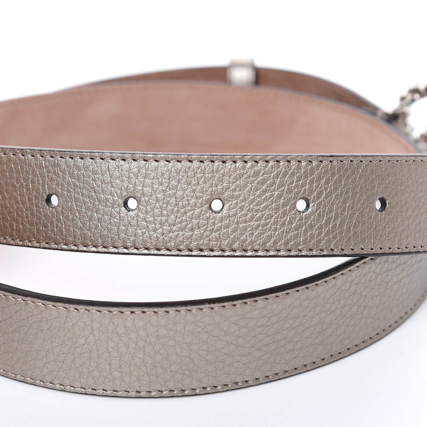 Calfskin Crystal Interlocking G Belt 95 38 Golden Beige