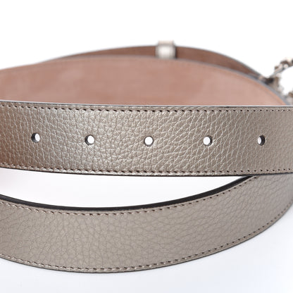 Gucci Calfskin Crystal Interlocking G Belt 95 38 Golden Beige 5 of 7