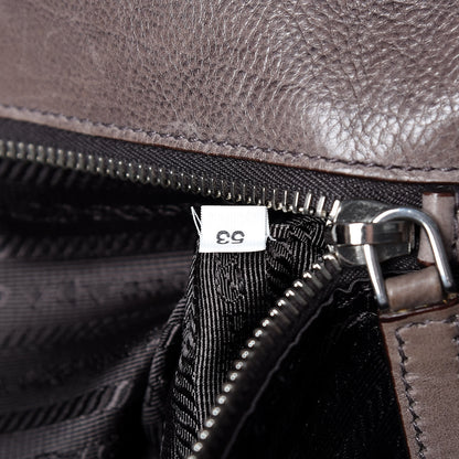 Prada Glace Calfskin Fold Over Clutch Ombre Ardesia Fumo 7 of 17