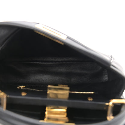 Fendi Nappa Mini Peekaboo Iconic Satchel Black 5 of 10