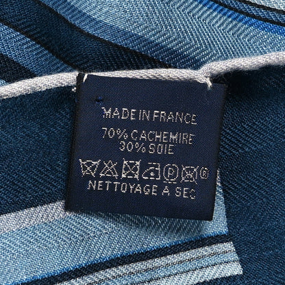 Hermes Cashmere Silk 600 Chevaux Rectangle Scarf Marine Gris Chine 5 of 7
