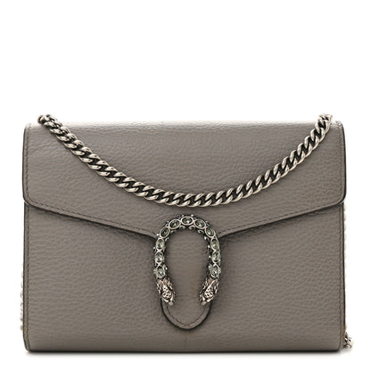 Gucci Dollar Calfskin Crystal Mini Dionysus Chain Wallet Dusty Grey Black Diamond 1 of 15