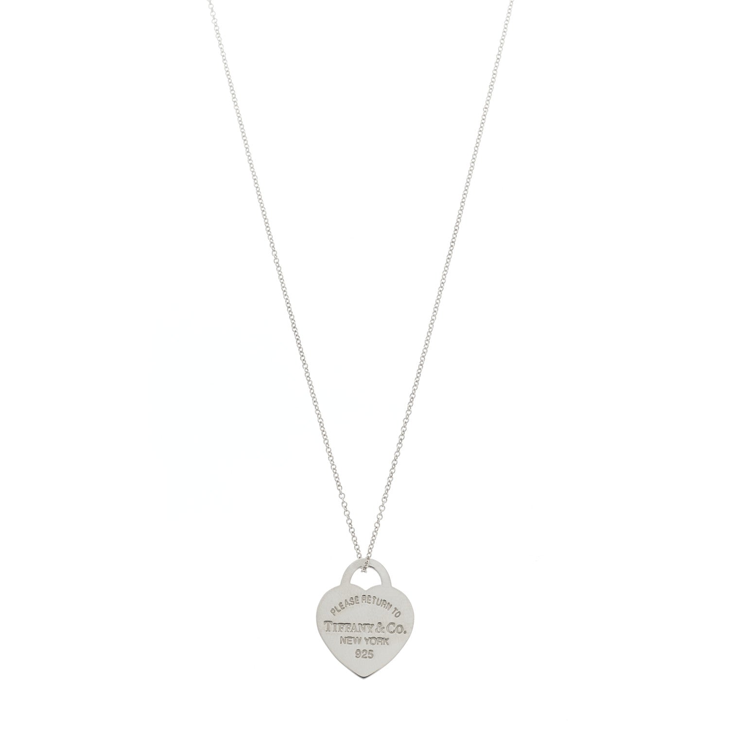 Tiffany Sterling Silver Small Return to Tiffany Heart Pendant Necklace 1 of 7