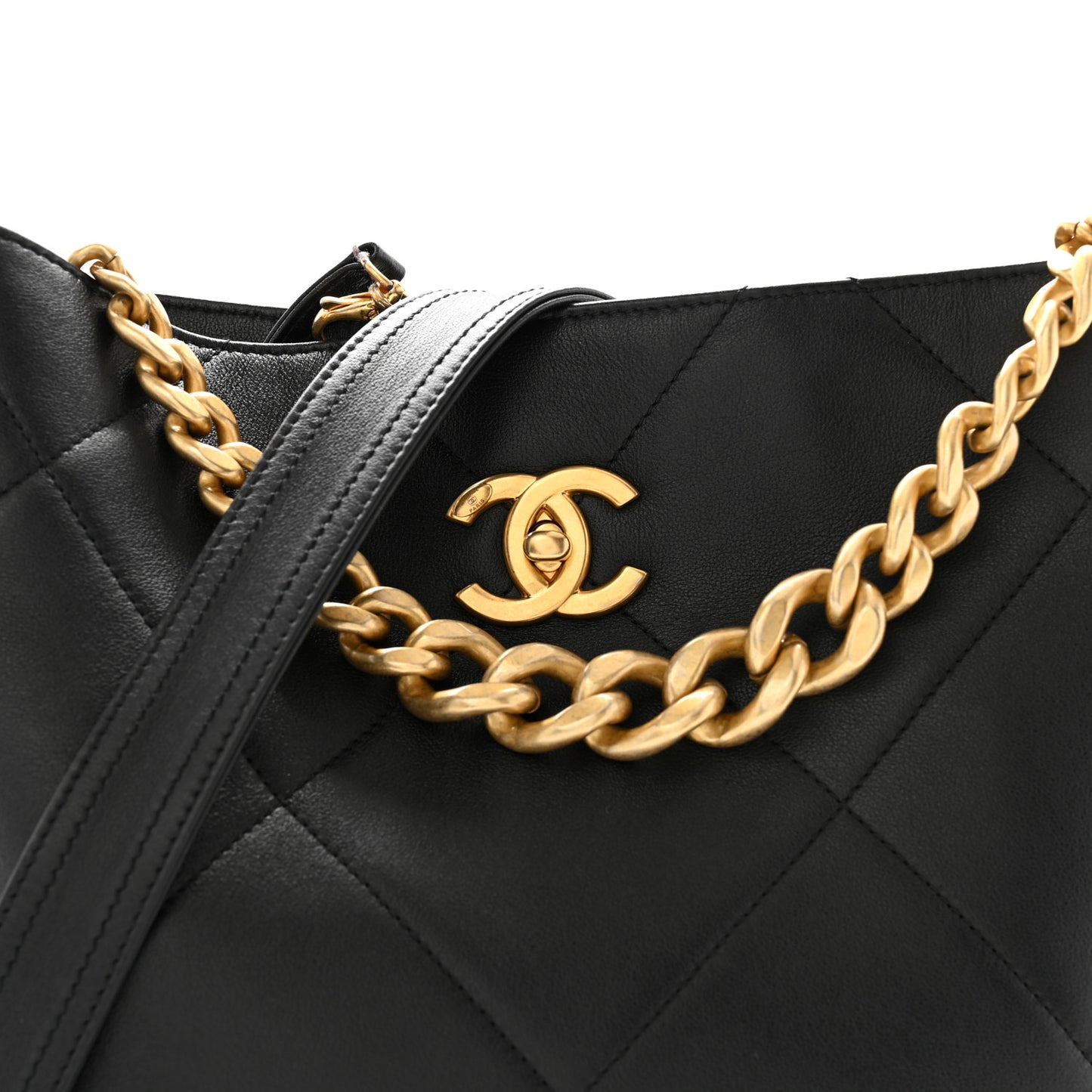 Calfskin Stitched Easy Mood Hobo Black