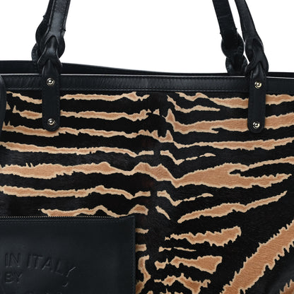 Gucci Calf Hair Zebra Print Medium Craft Tote Black 9 of 9