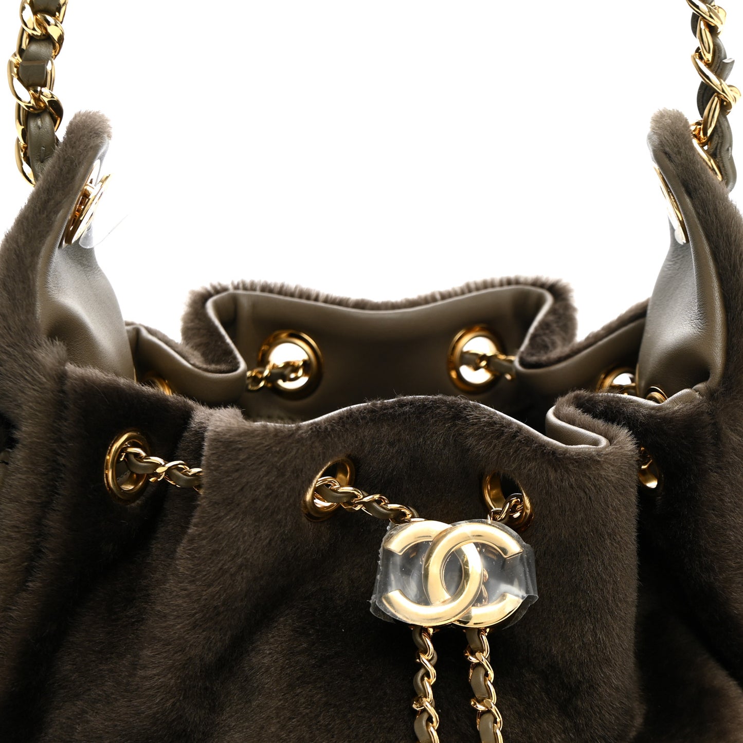 Pony Hair Mini Chanel 25 Handbag Dark Khaki