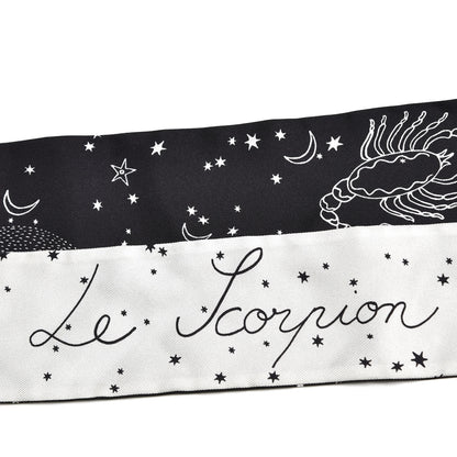 Christian Dior Silk Zodiac Scorpio Mitzah Scarf Black 5 of 5