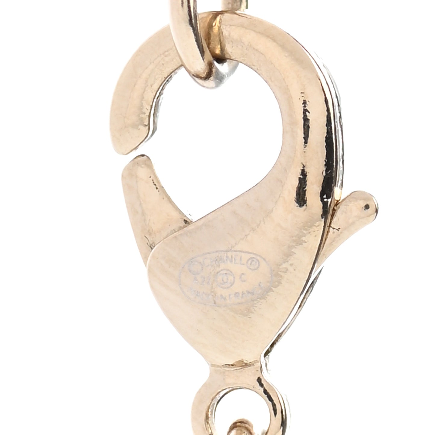Pearl Crystal CC Teardrop Braided Necklace Gold