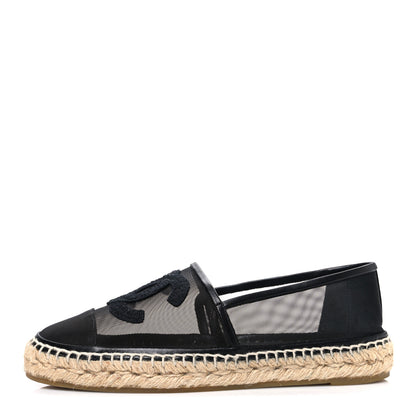 Chanel Mesh Grosgrain CC Espadrilles 38 Black 1 of 10