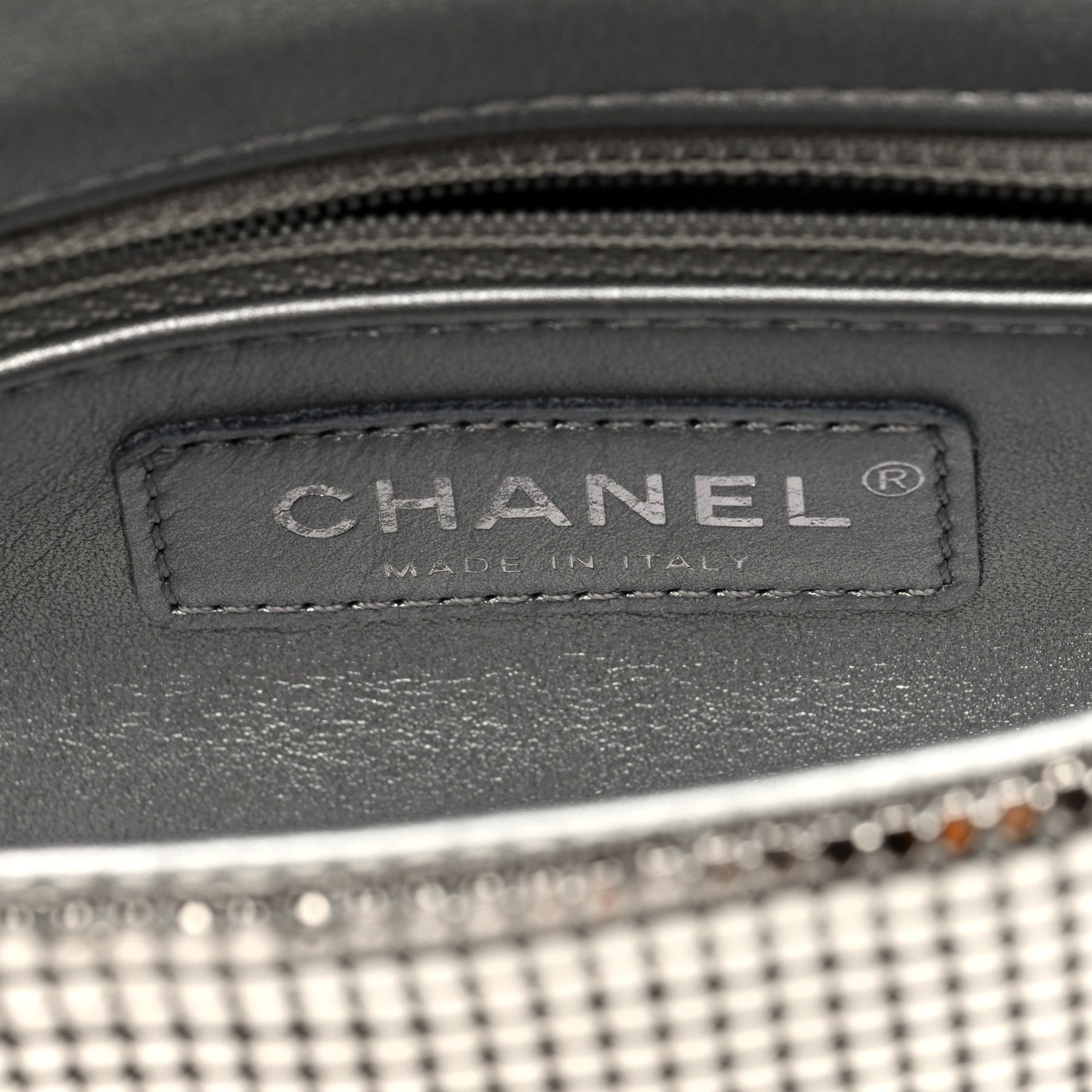 Chanel Chain Mail Crystal Quilted Mini Flap Argent 6 of 10