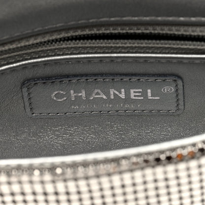 Chanel Chain Mail Crystal Quilted Mini Flap Argent 6 of 10