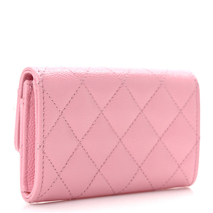 Chanel Caviar Quilted Multi Chain CC Flap Card Holder Pink 3 of 8