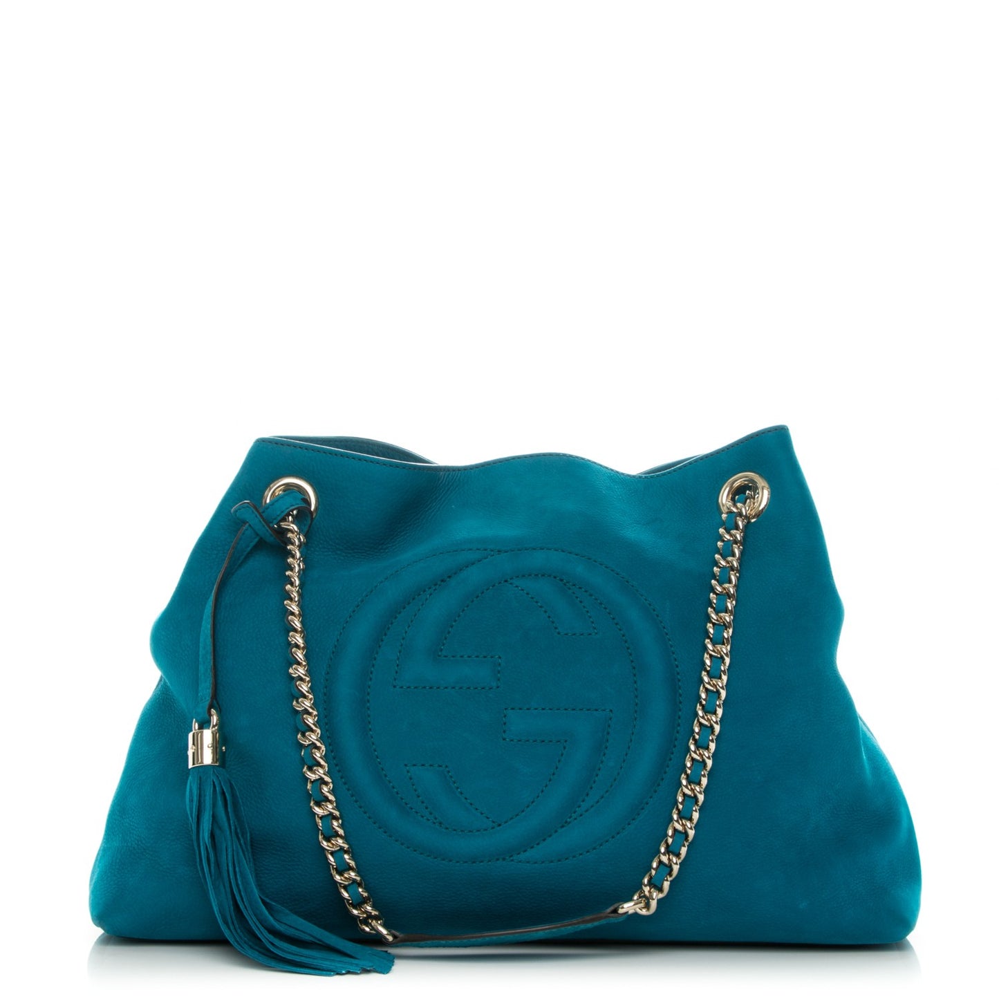 Vitello Range Medium Soho Chain Shoulder Bag Deep Cobalt