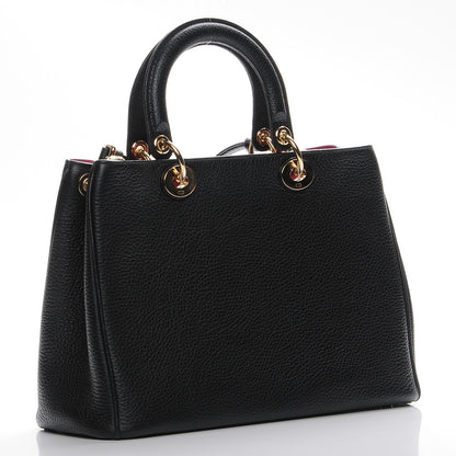 Christian Dior Bullcalf Medium Diorissimo Tote Black Rose Indien 4 of 8