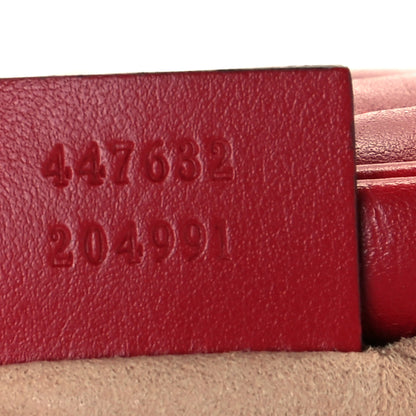 Gucci Calfskin Matelasse Small GG Marmont Chain Shoulder Bag Hibiscus Red 7 of 11