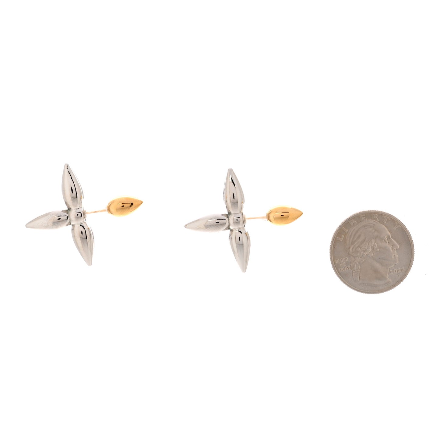 Metal Louisette Earrings Silver Gold