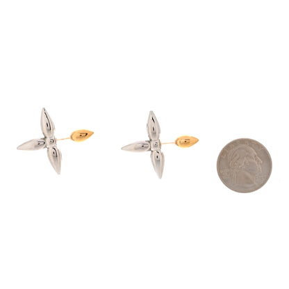 Louis Vuitton Metal Louisette Earrings Silver Gold 2 of 4