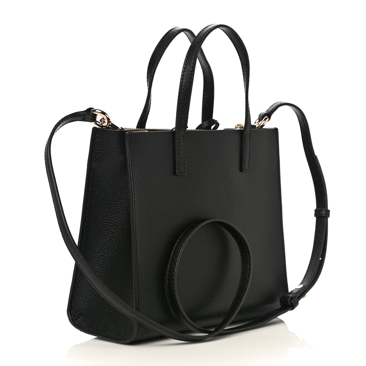 Calfskin Mini Grid Tote Bag Black