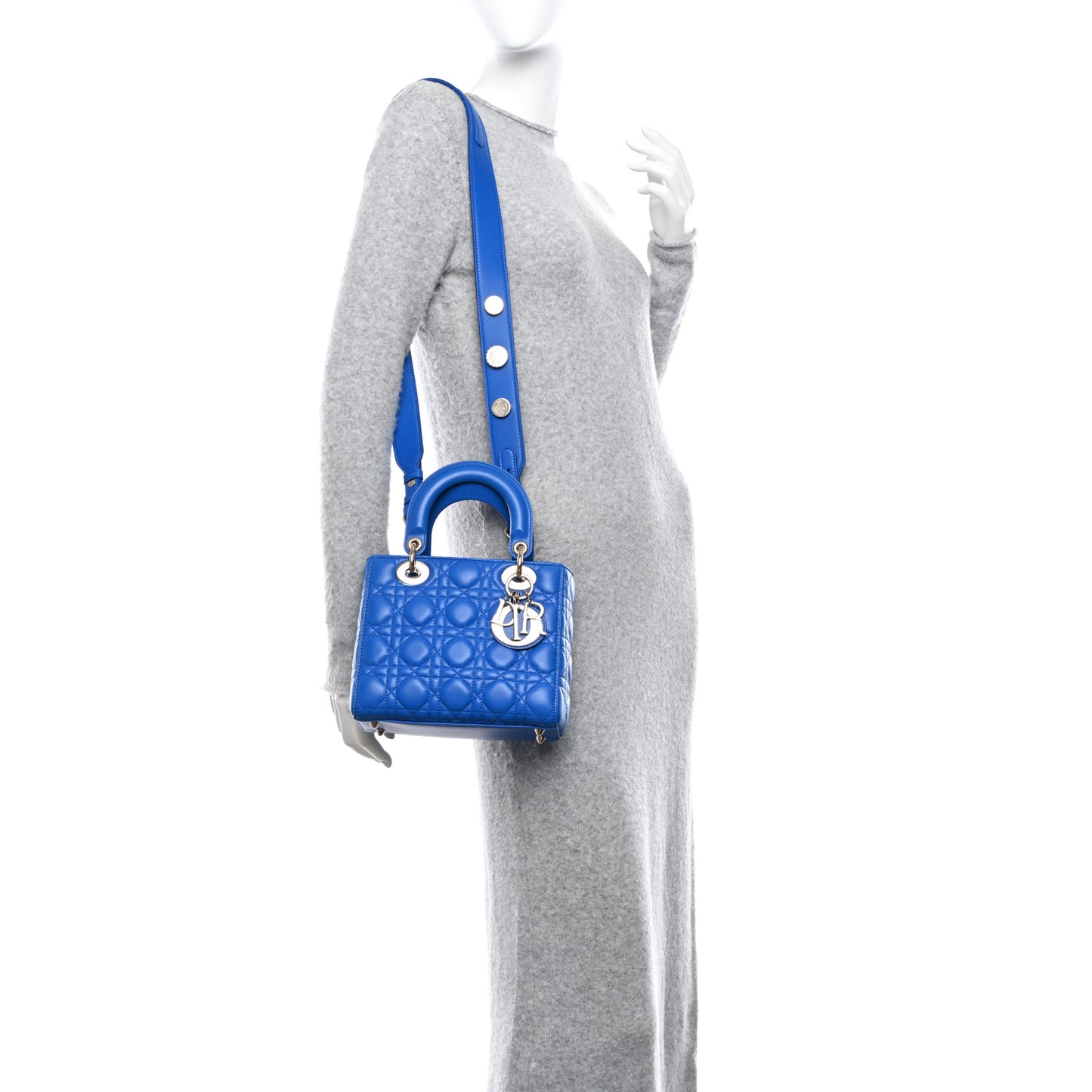 Lambskin Cannage Small Lucky Badges My Lady Dior Blue